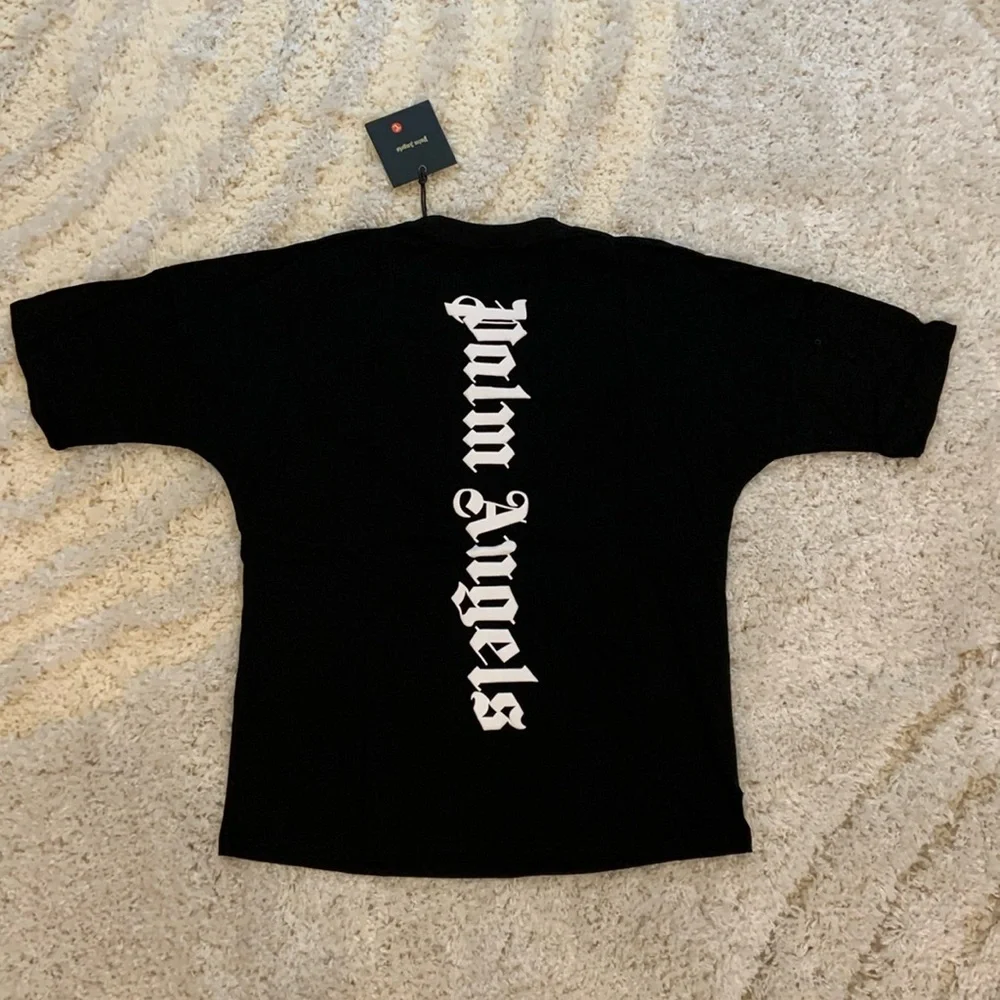 Palm Angels Vertical Classic Logo Black T-Shirt Mens Size Large